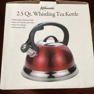 Kitchenworks 2.5 Quart Whistling Tea Kettle Stainless Steel by SelectHome